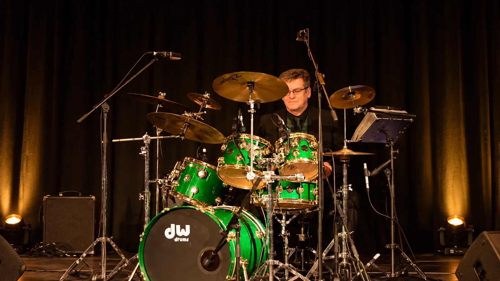 Dave Cook performing live on drums for Hearts in Harmony